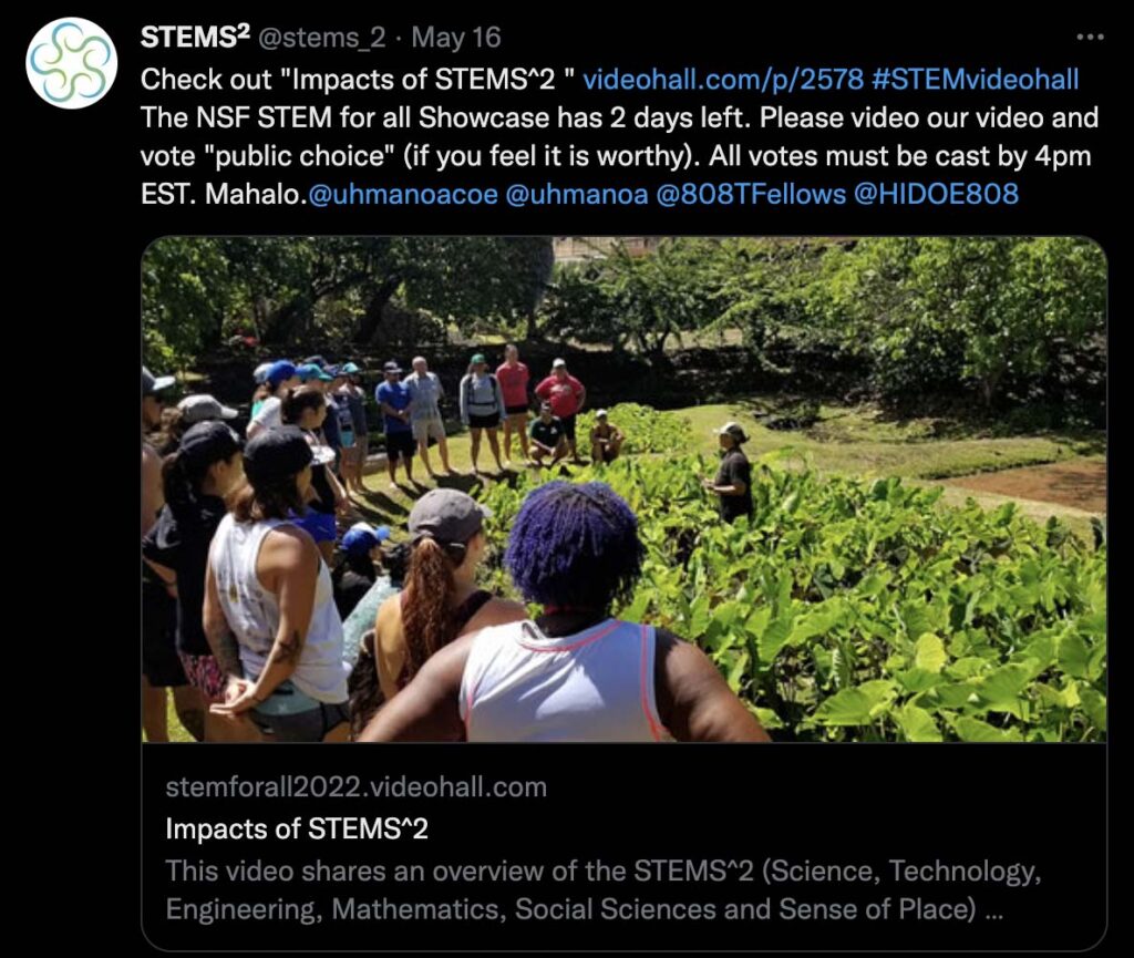 STEMS2 using Twitter to reinforce values