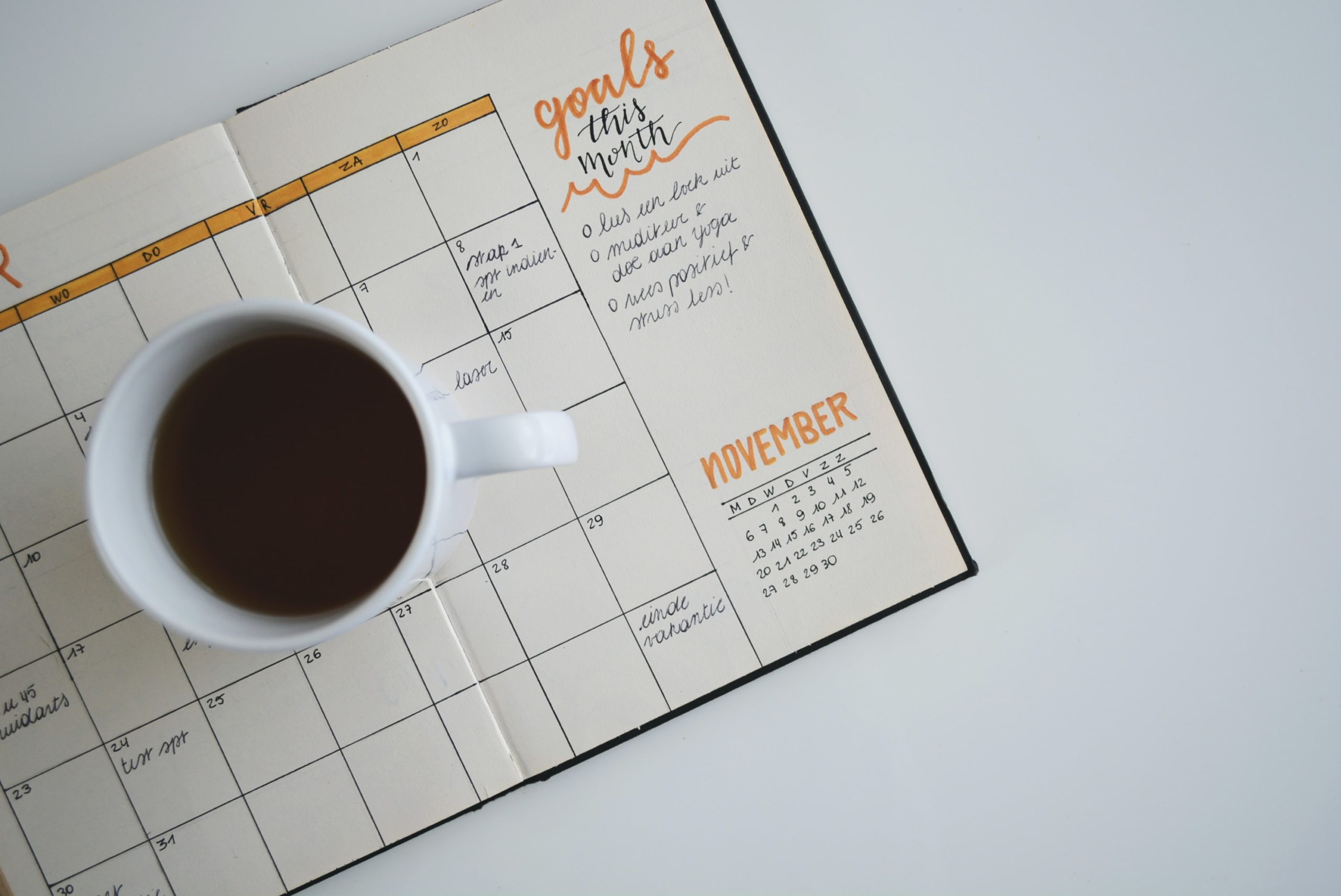 Calendar and Coffee Mug