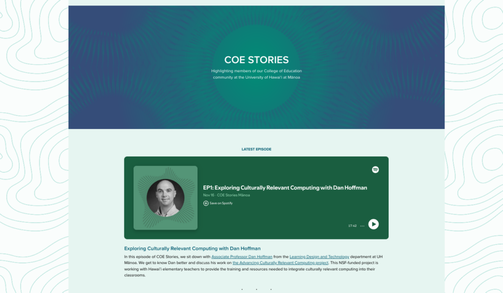 COE Stories webpage