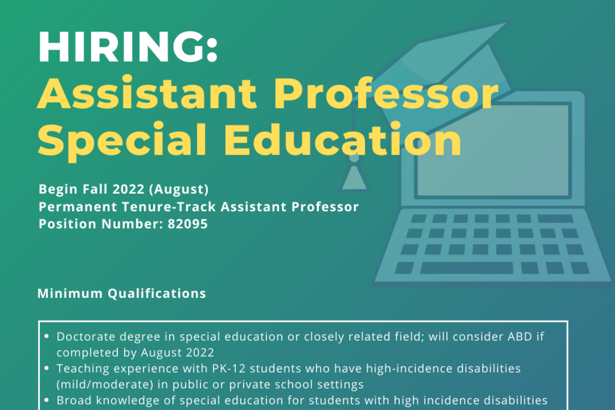 now hiring for an assistant professor in special education