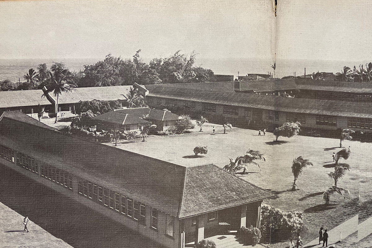 Kapaa High campus in 1952