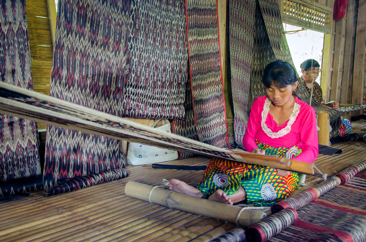 woman weaving