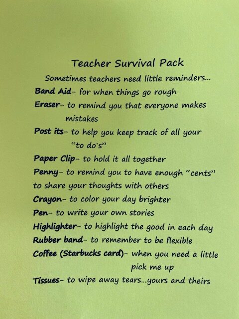 ITE survival pack poem